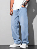 Calça Jeans Masculina Balão Reto Baggy Premium Streetwear Oversized Rapper Ganga Estilo Skatista Folgadas