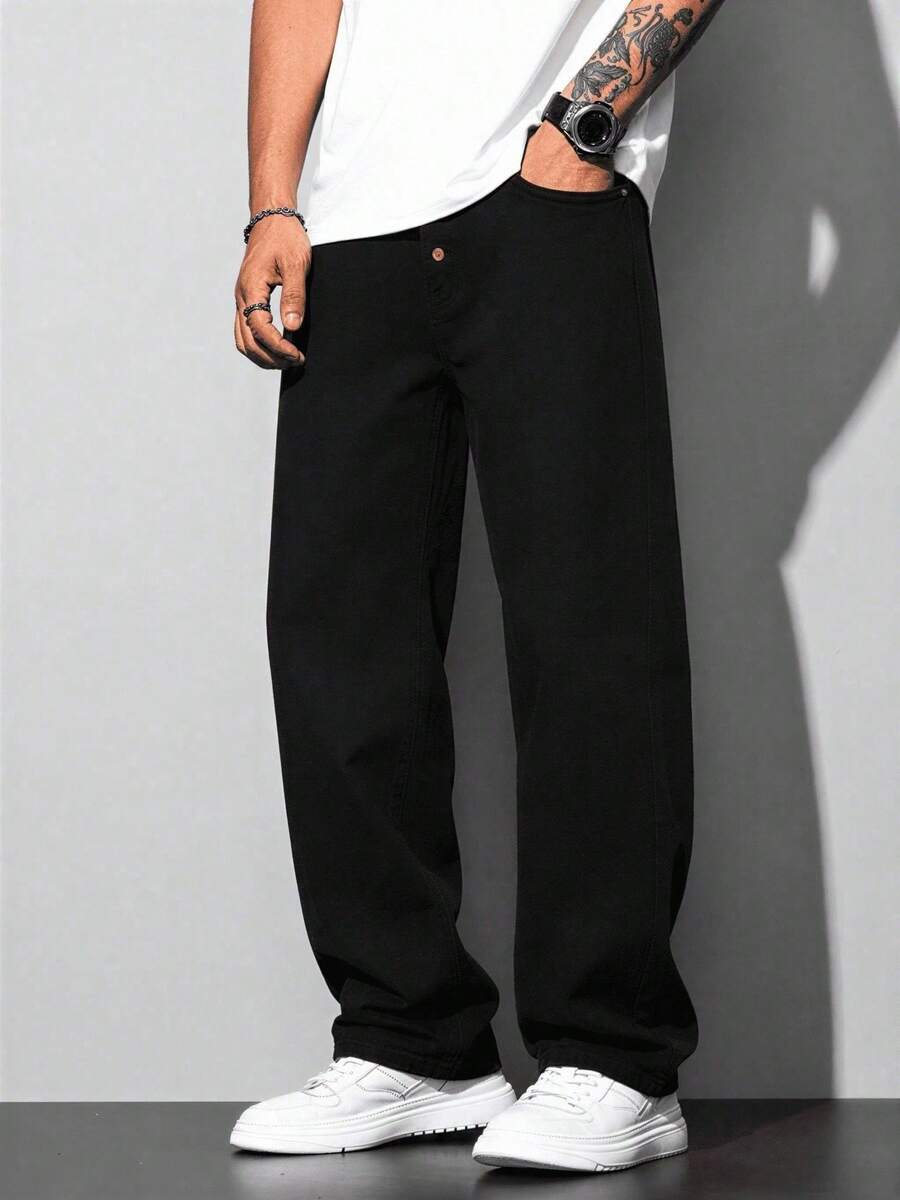 Calça Pavtros Loose Fit Washed Denim Grey - foto 11