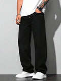 Calça Jeans Masculina Balão Reto Baggy Premium Streetwear Oversized Rapper Ganga Estilo Skatista Folgadas
