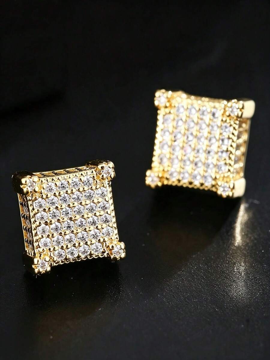 Brincos Iced Out Dourado