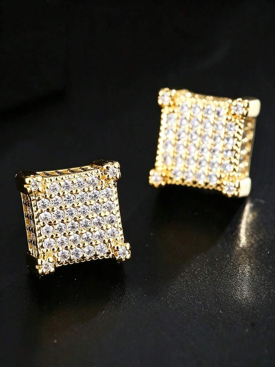 Brincos Iced Out Dourado