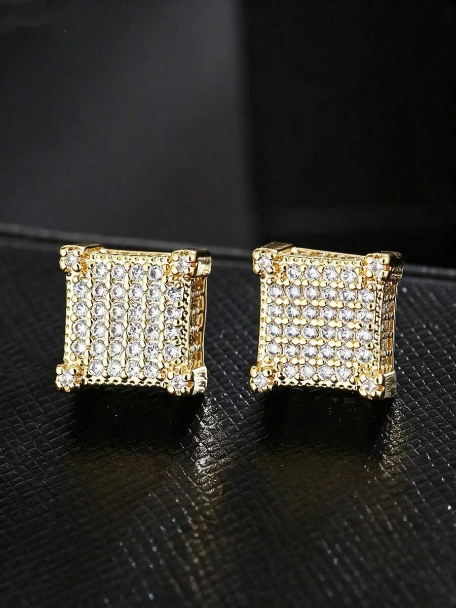 Brincos Iced Out Dourado