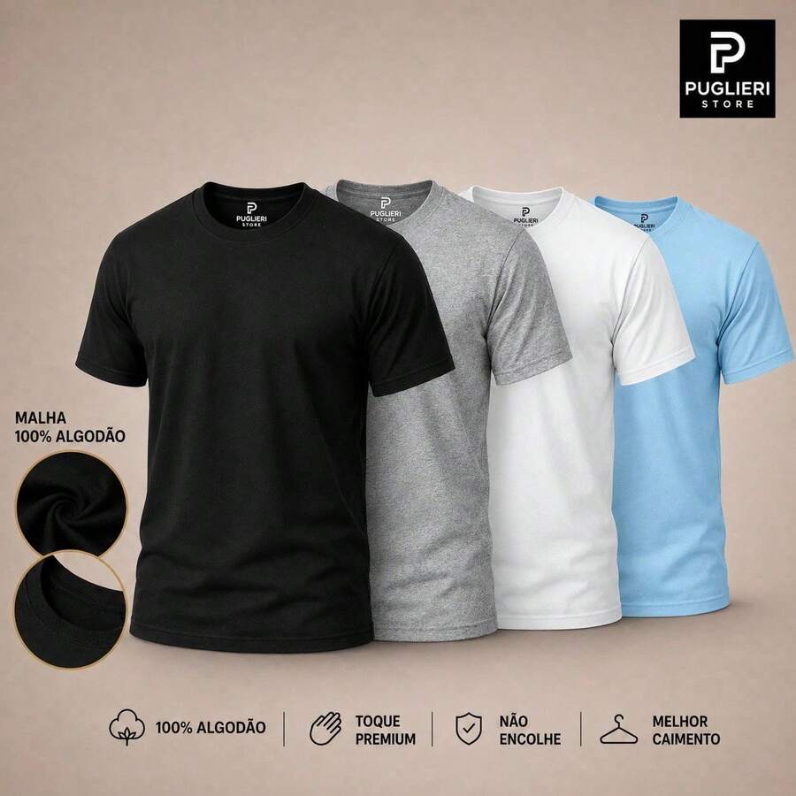 Kit Pavtros Diário Premium 4 Camisetas