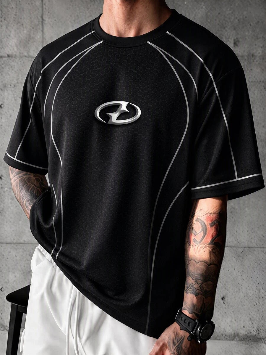 Camiseta Pavtros Folgado Estampa Gráfica Recorte