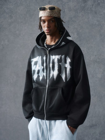 Moletom Pavtros FAITH ZIP HOODIE — BLACK