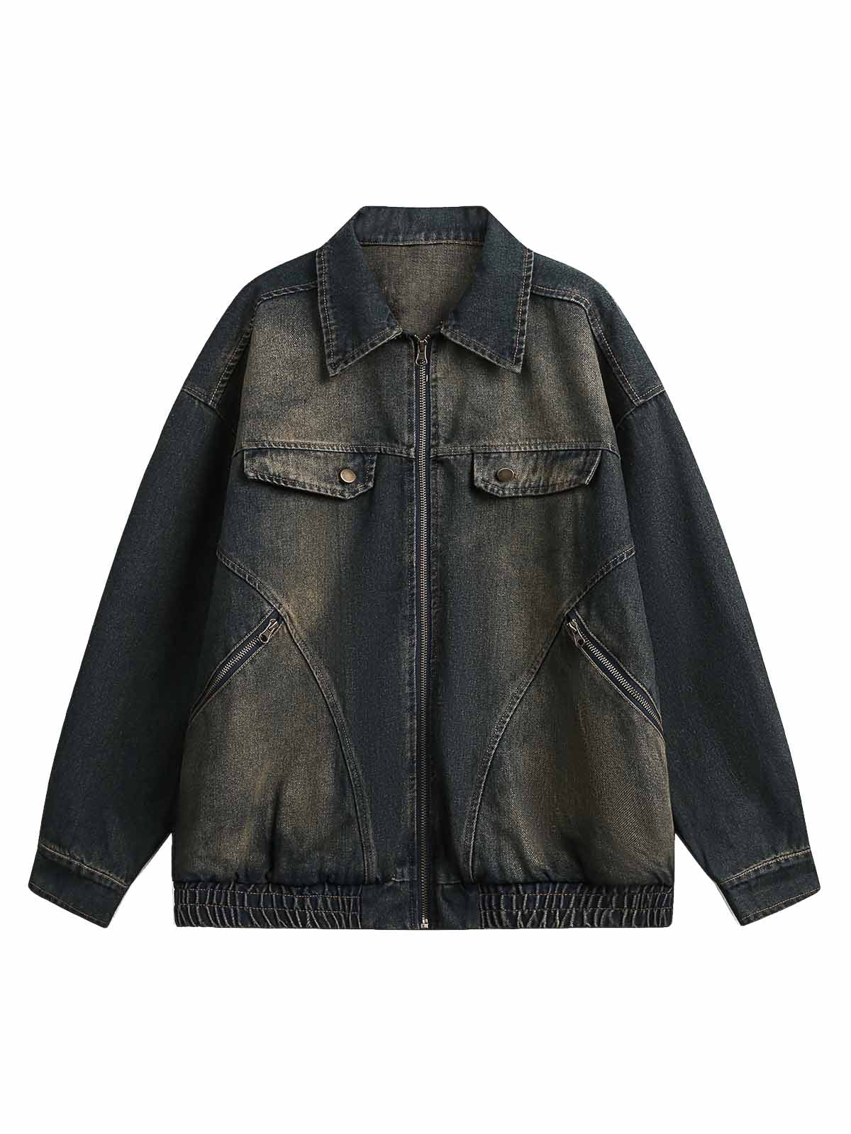 Jaqueta Pavtros Washed Distressed Multi-Pocket Denim - foto 1