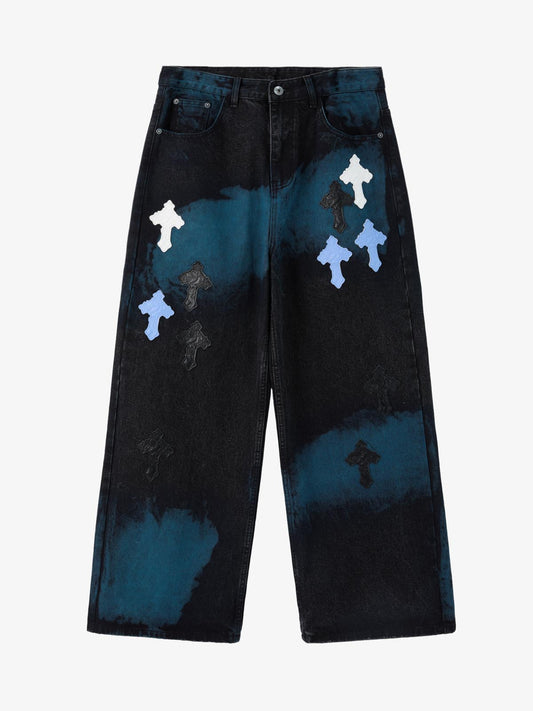 Calça Jeans Pavtros Cross Leather Patch Washed