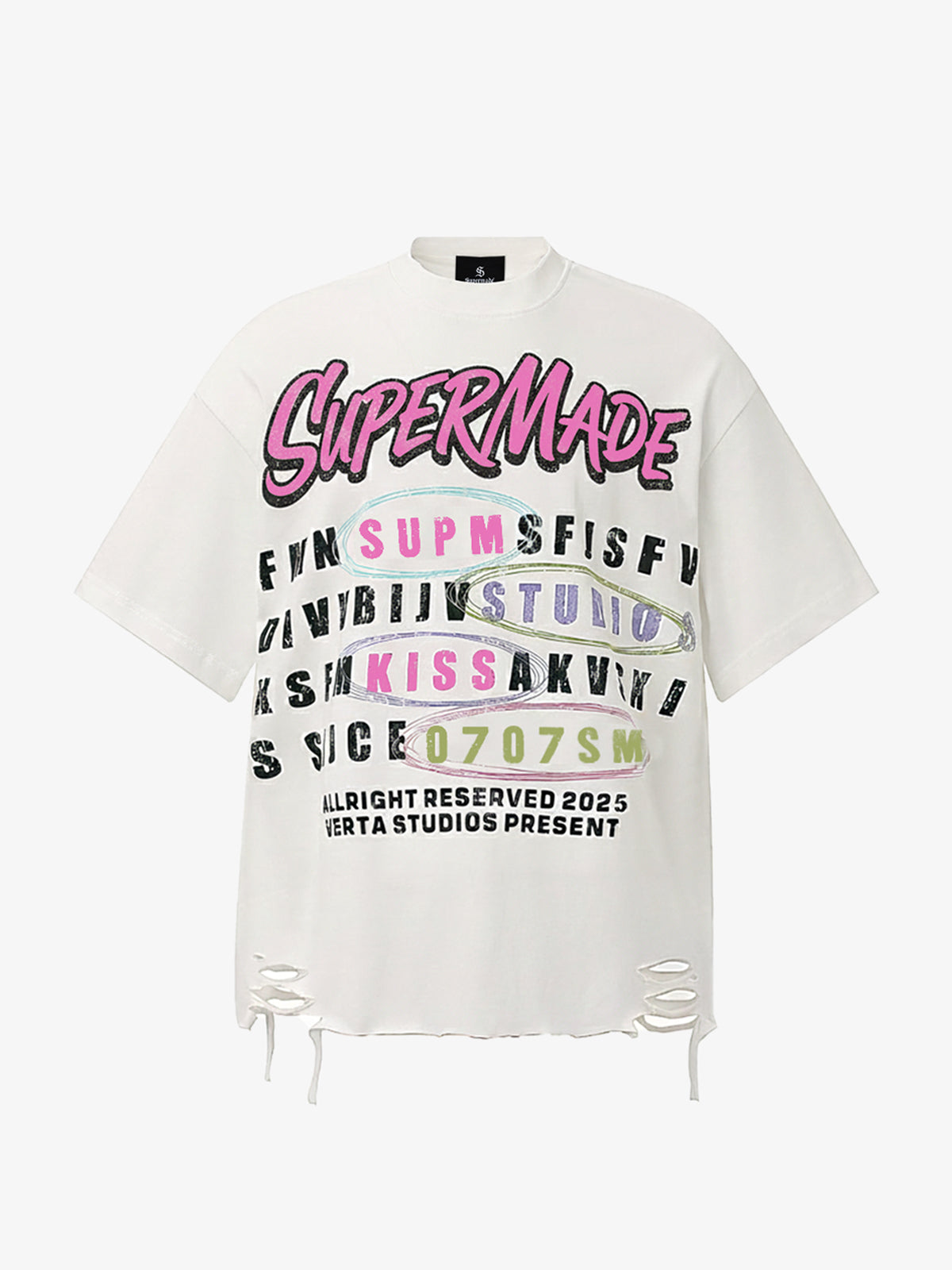 Camiseta Pavtros Retro Letter Graphic