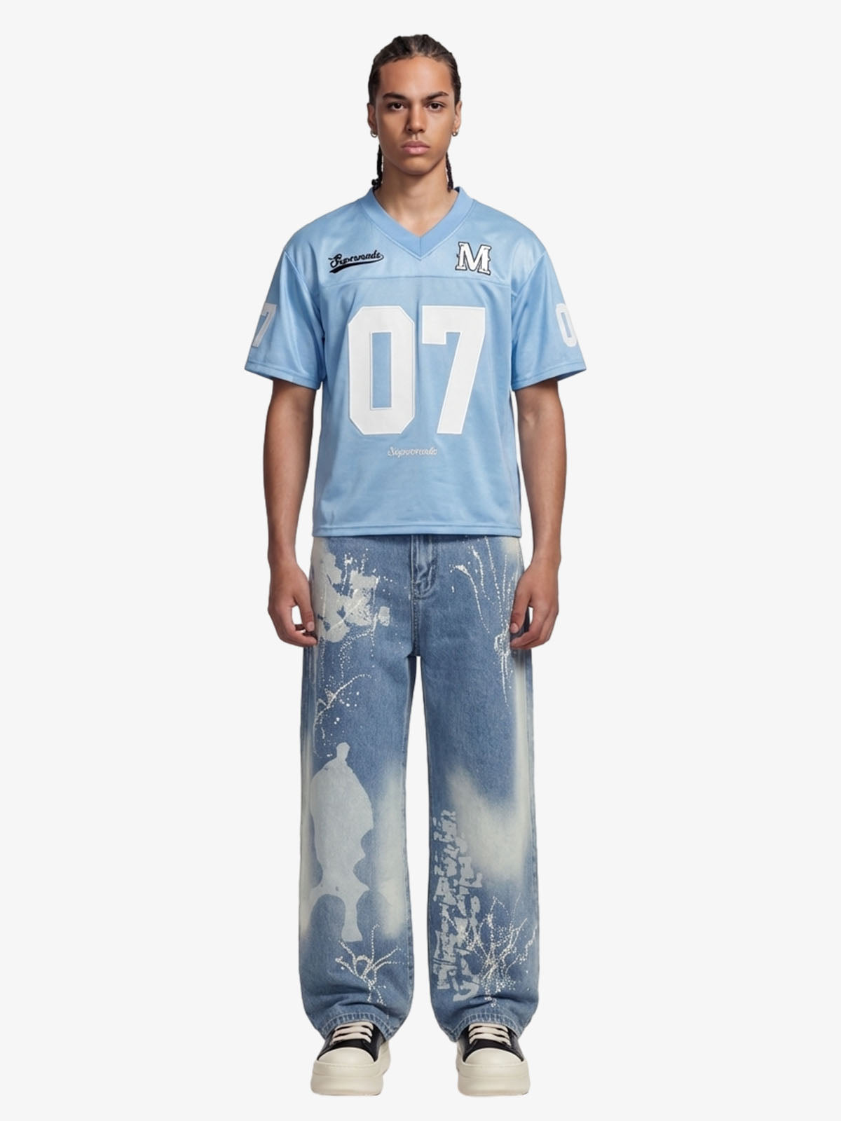 Camiseta Pavtros Studios Blue Retro Jersey Oversized