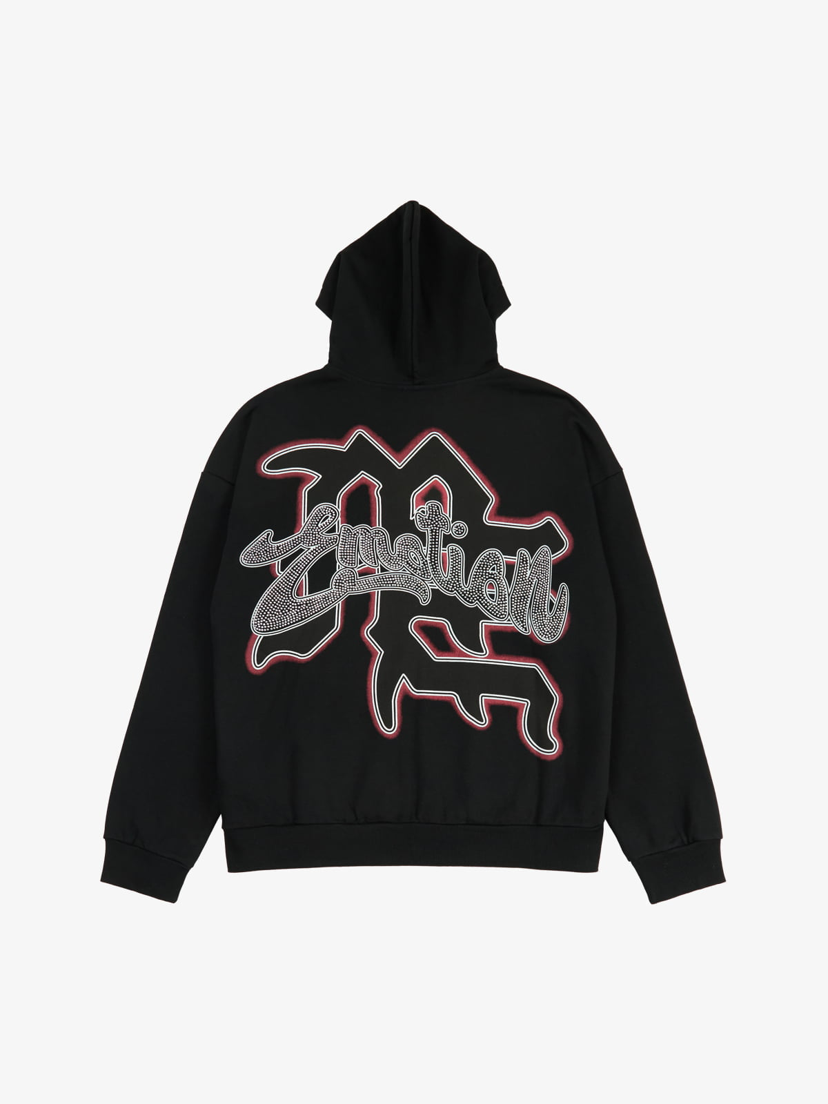 Moletom Pavtros Retro Hip-Hop Cupid Rhinestone Zip Up - foto 2