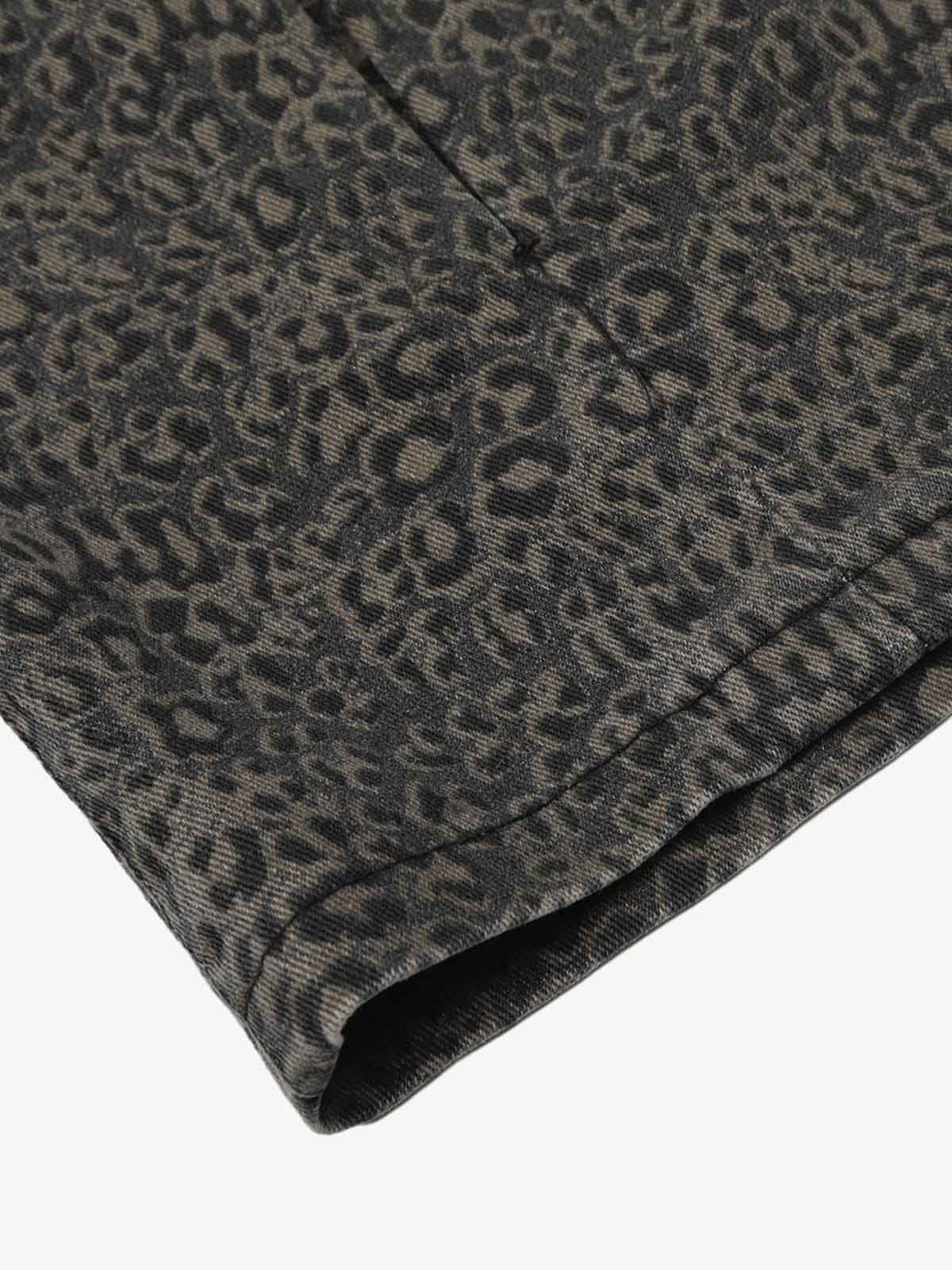 Calça Pavtros Leopard Pleated Wide Leg