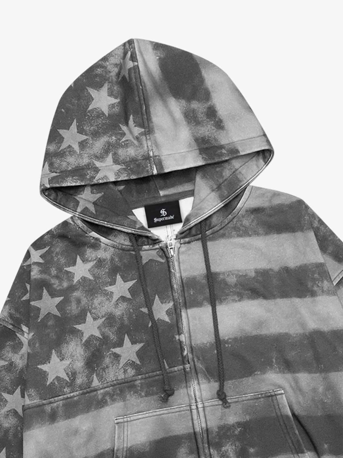 Moletom Pavtros Distressed Star Stripe Graphic