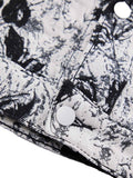 Jaqueta Black And White Contrast Floral Denim