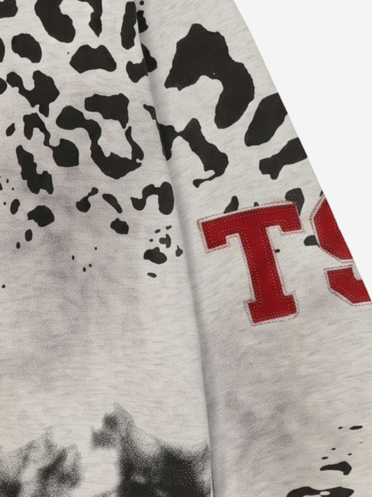 Moletom Pavtros Leopard Logo Appliqué Distressed