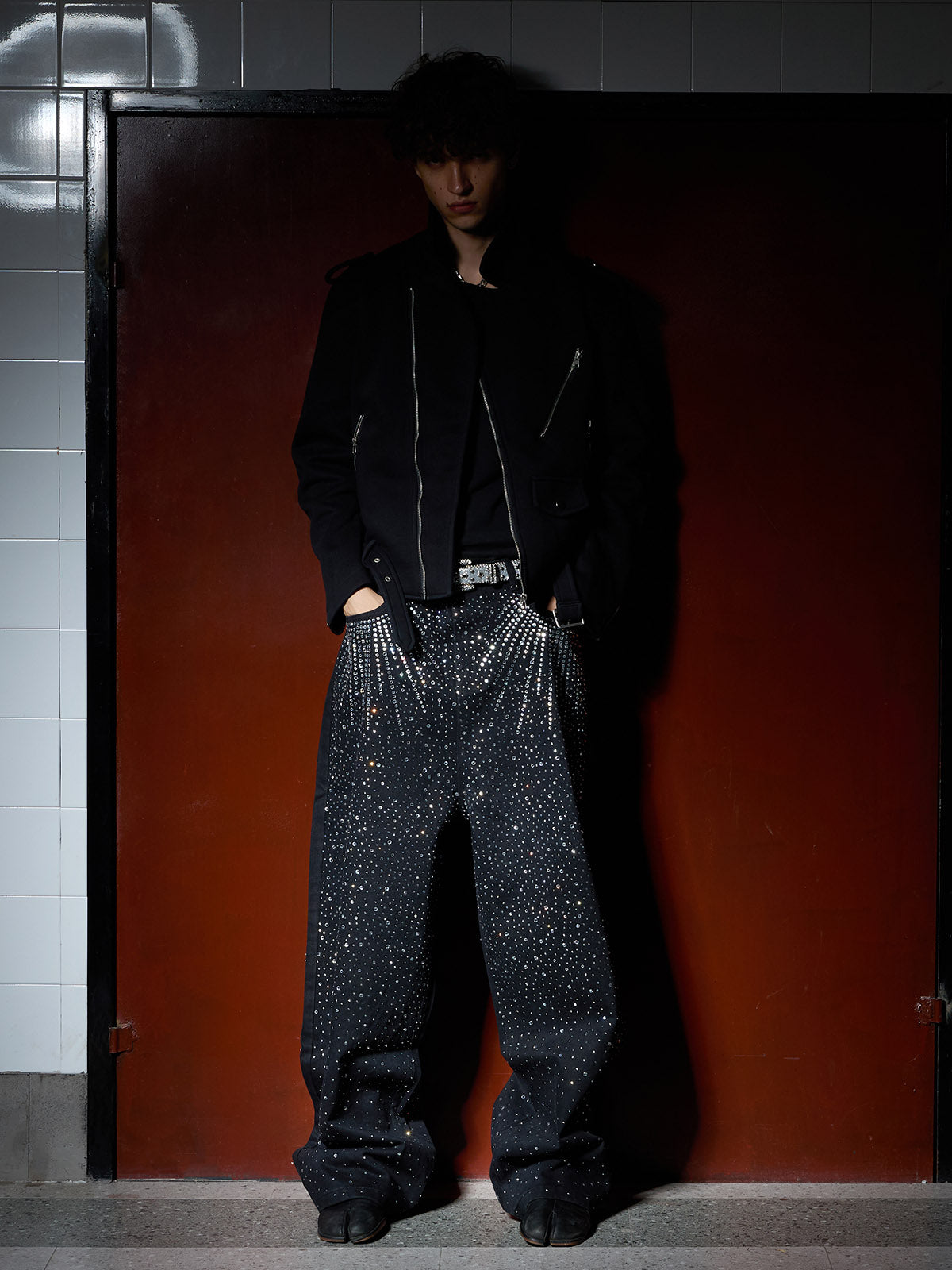 Calça Pavtros Full Rhinestone Baggy