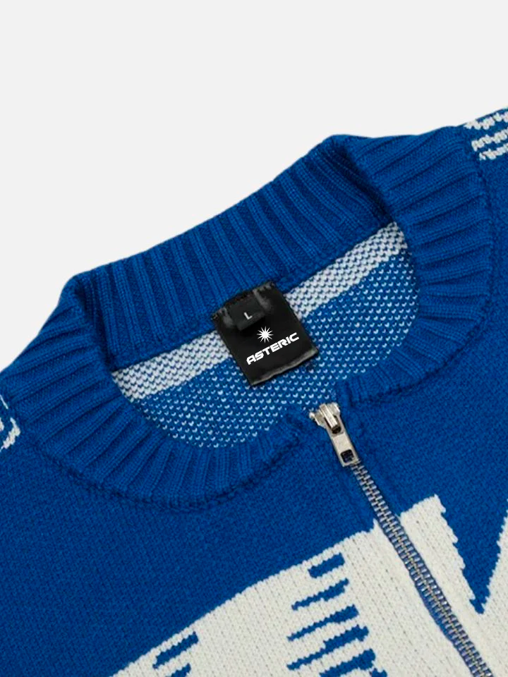 Blusa Suéter Pavtros com Zíper Azul 'MY3'