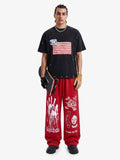 Vintage Washed Flag Patchwork Graphic T-Shirt