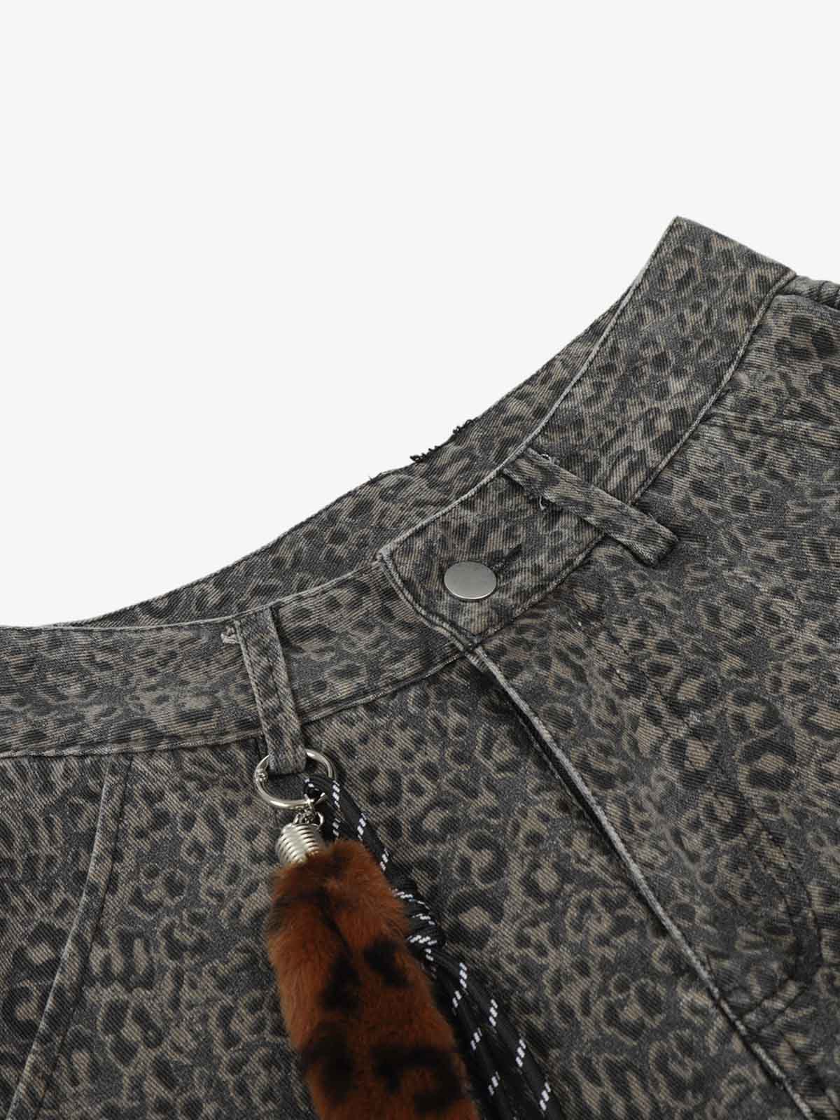 Calça Pavtros Leopard Pleated Wide Leg