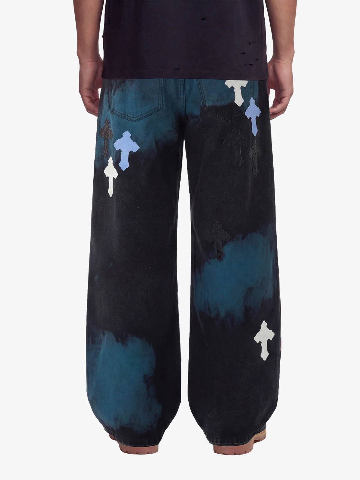 Calça Jeans Pavtros Cross Leather Patch Washed — Foto 3