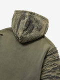 Camo Boro Paneled Distressed Zip Hoodie