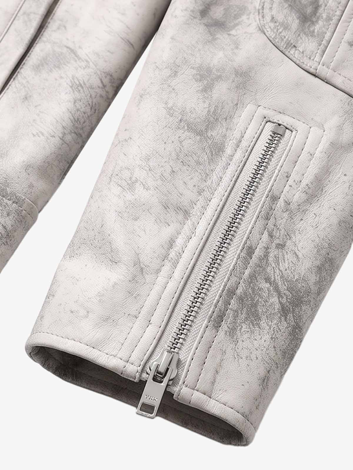 Jaqueta Pavtros Padded Shoulder Asymmetric Faux