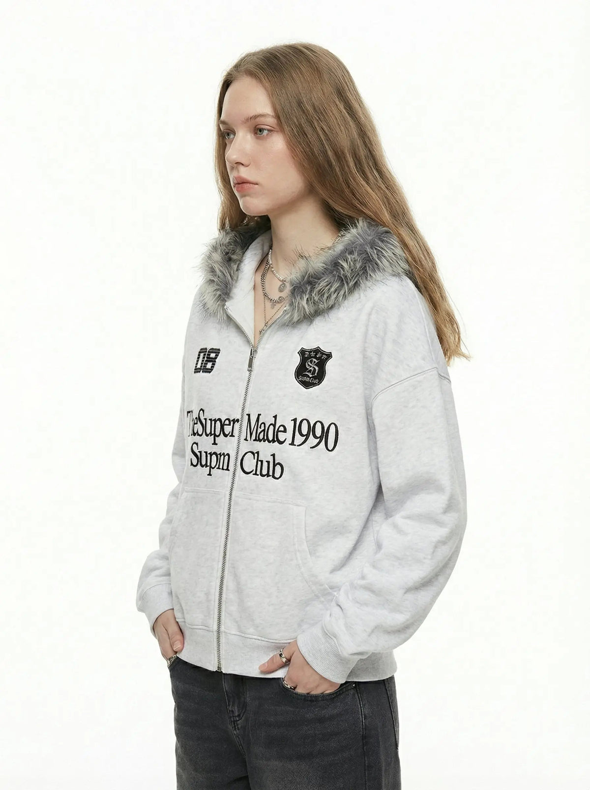 Moletom Pavtros Letter Medal Embroidered Cardigan