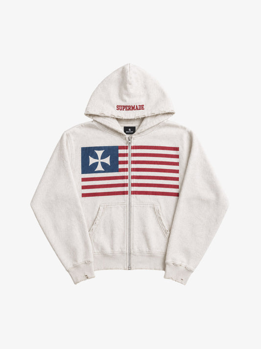Moletom Pavtros Supermade Flag Iron Cross Zip-Up