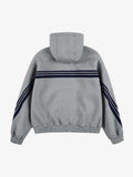 Striped Patchwork Boxy Fit Zip-Up Hoodie