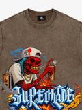 Street Skull Graffiti Artist Flame Flower Font T-Shirt