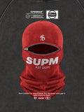 Retro Bandit Hat Graphic Distressed Cropped Hoodie