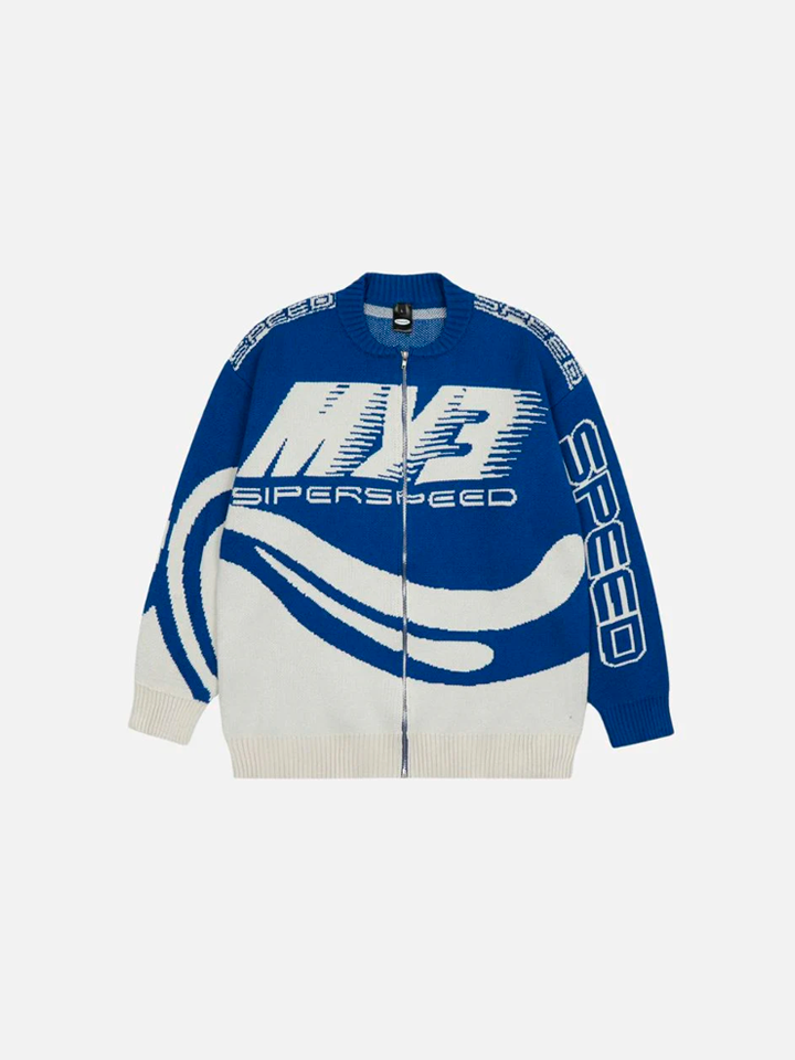 Blusa Suéter Pavtros com Zíper Azul 'MY3'