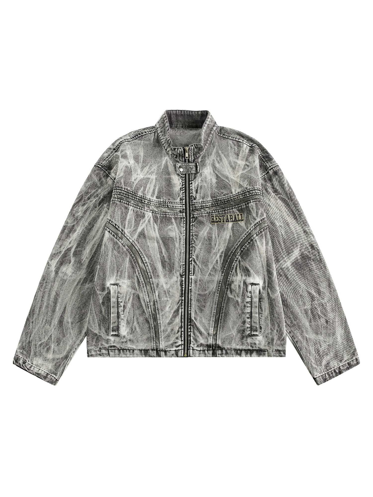 Jaqueta Pavtros Hip-hop Distressed Washed Printed Denim - 2239 - foto 1