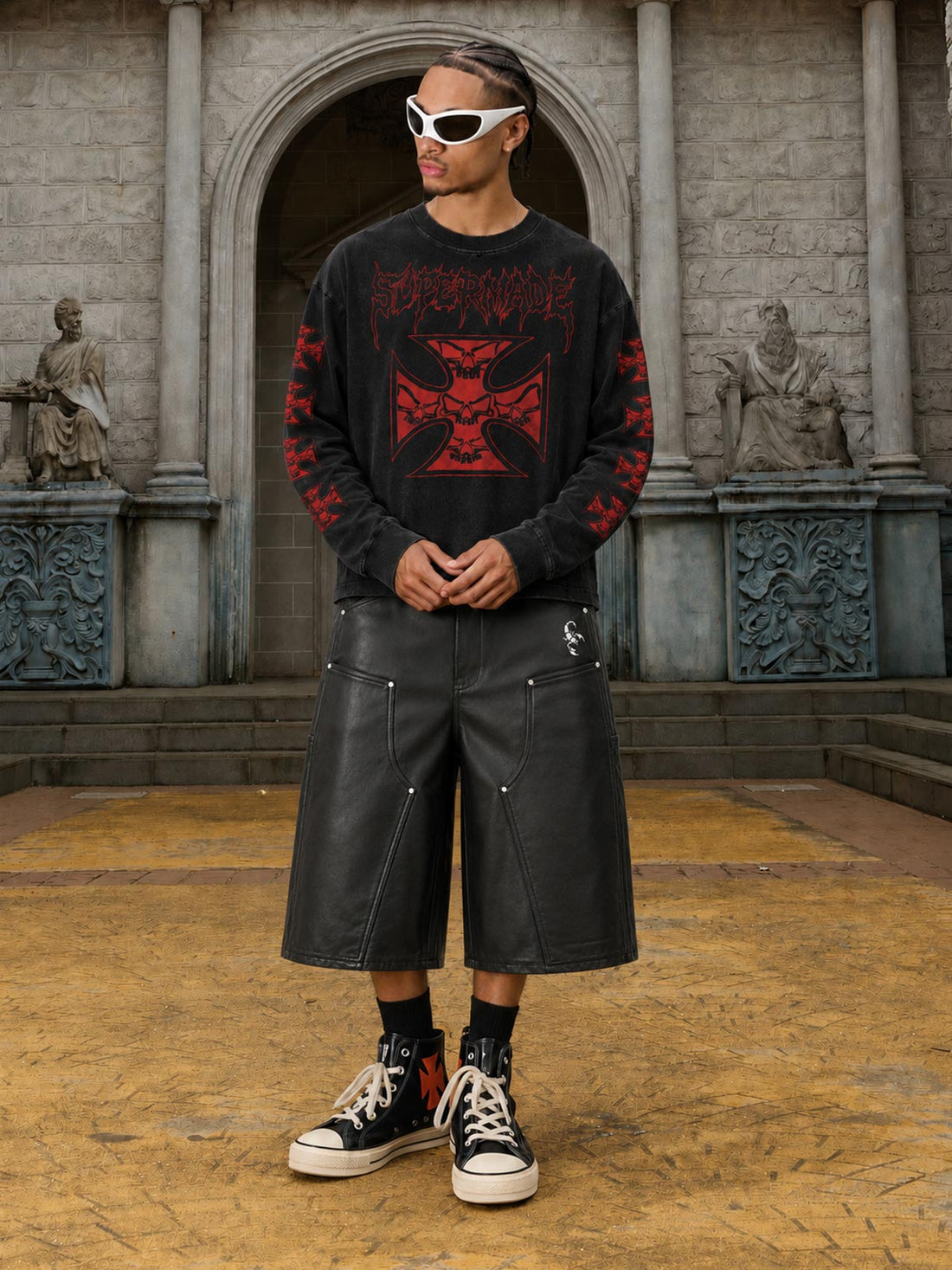 Calça Pavtros Leather Knee Detail