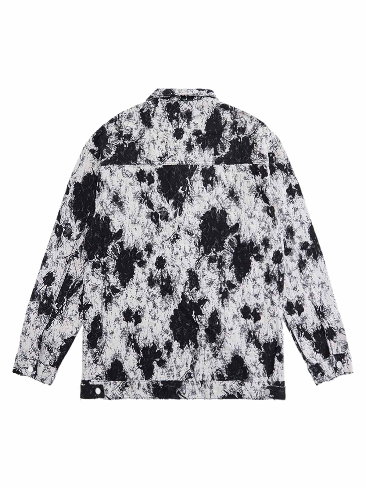 Jaqueta Pavtros Black And White Contrast Floral Denim - foto 2