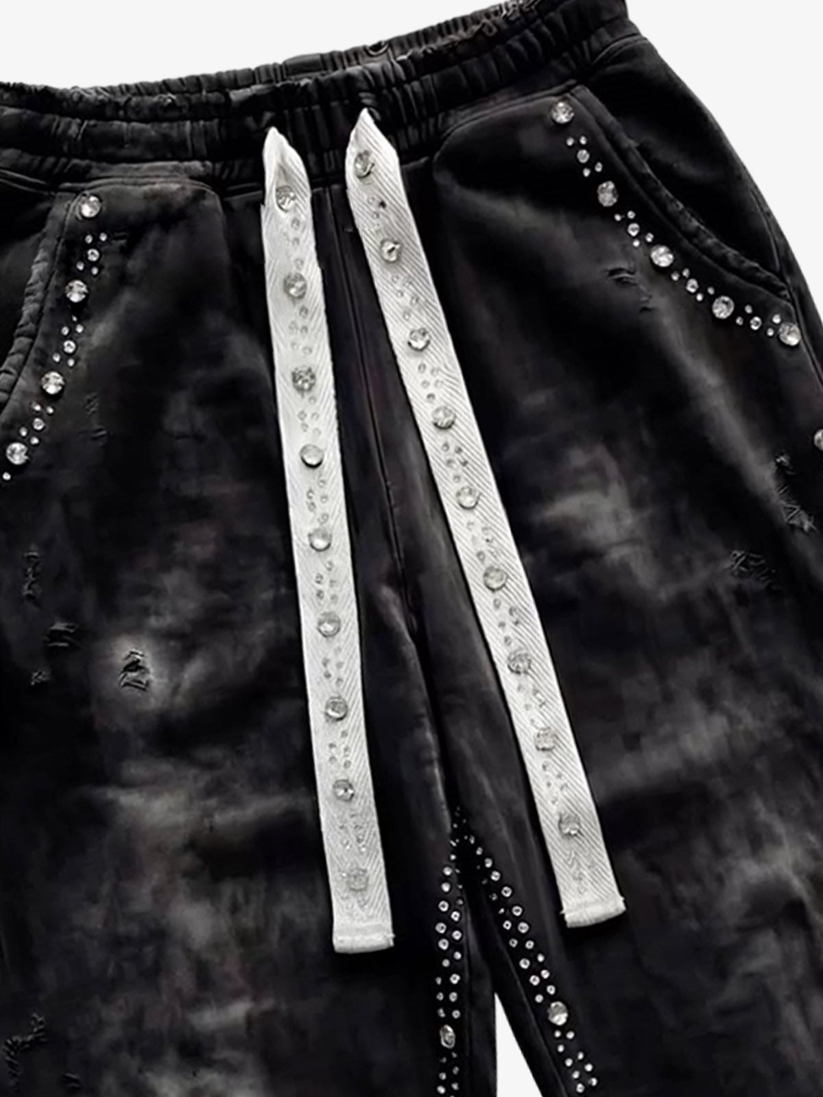 Calça Pavtros Distressed Rhinestone