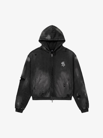 Moletom Pavtros Rhinestone Graphic Garment Washed