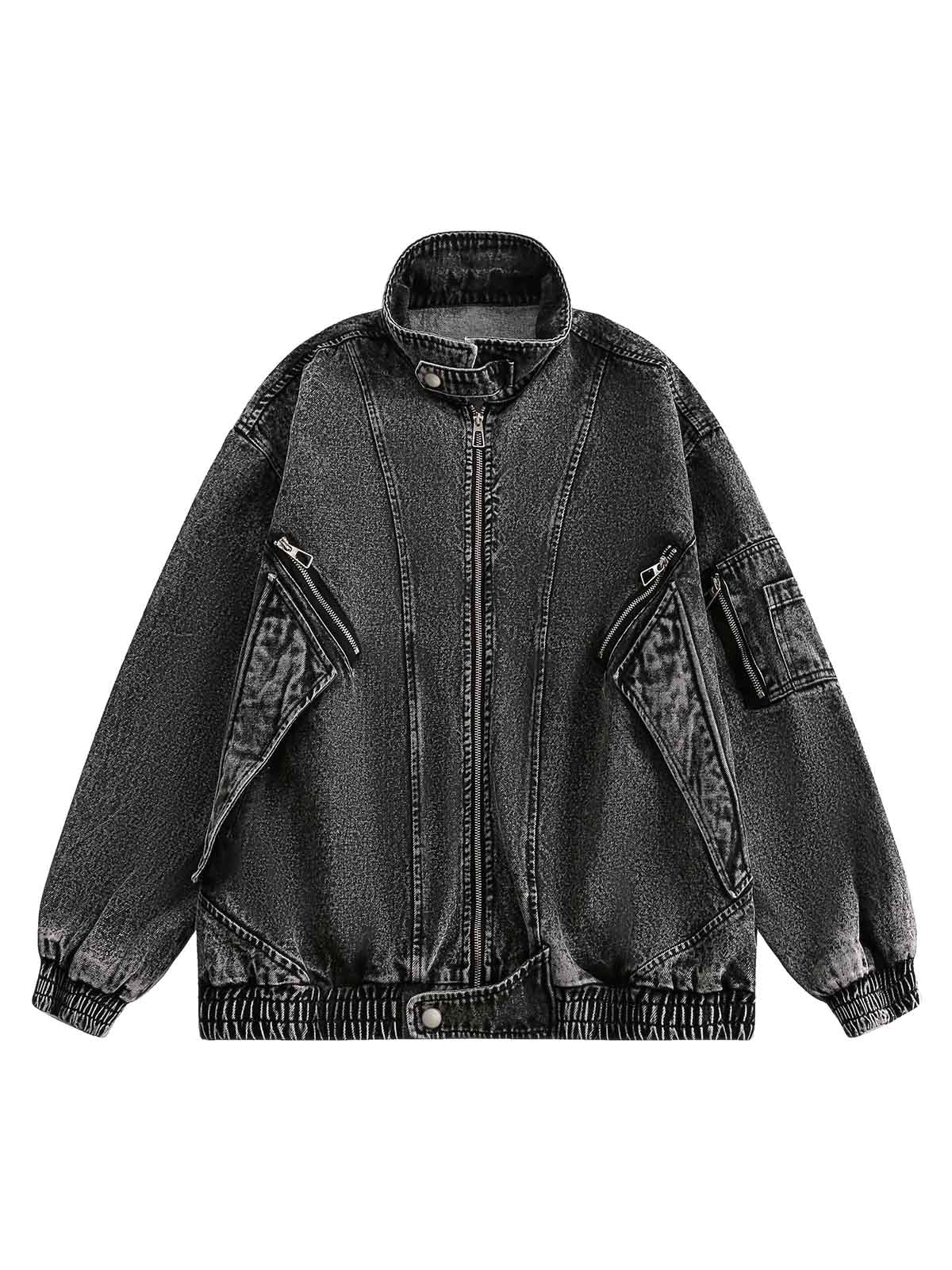 Jaqueta Pavtros Studios Technical Acid Wash Denim Bomber — Foto 1