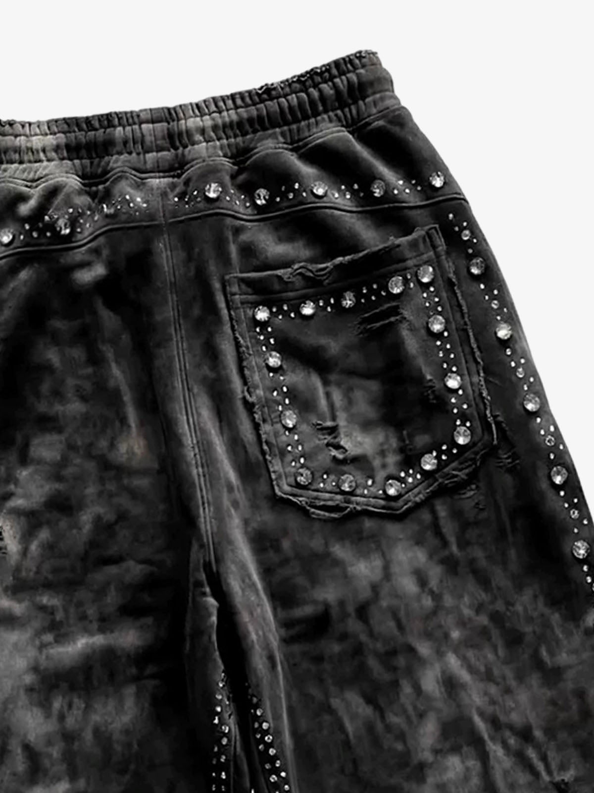 Calça Pavtros Distressed Rhinestone