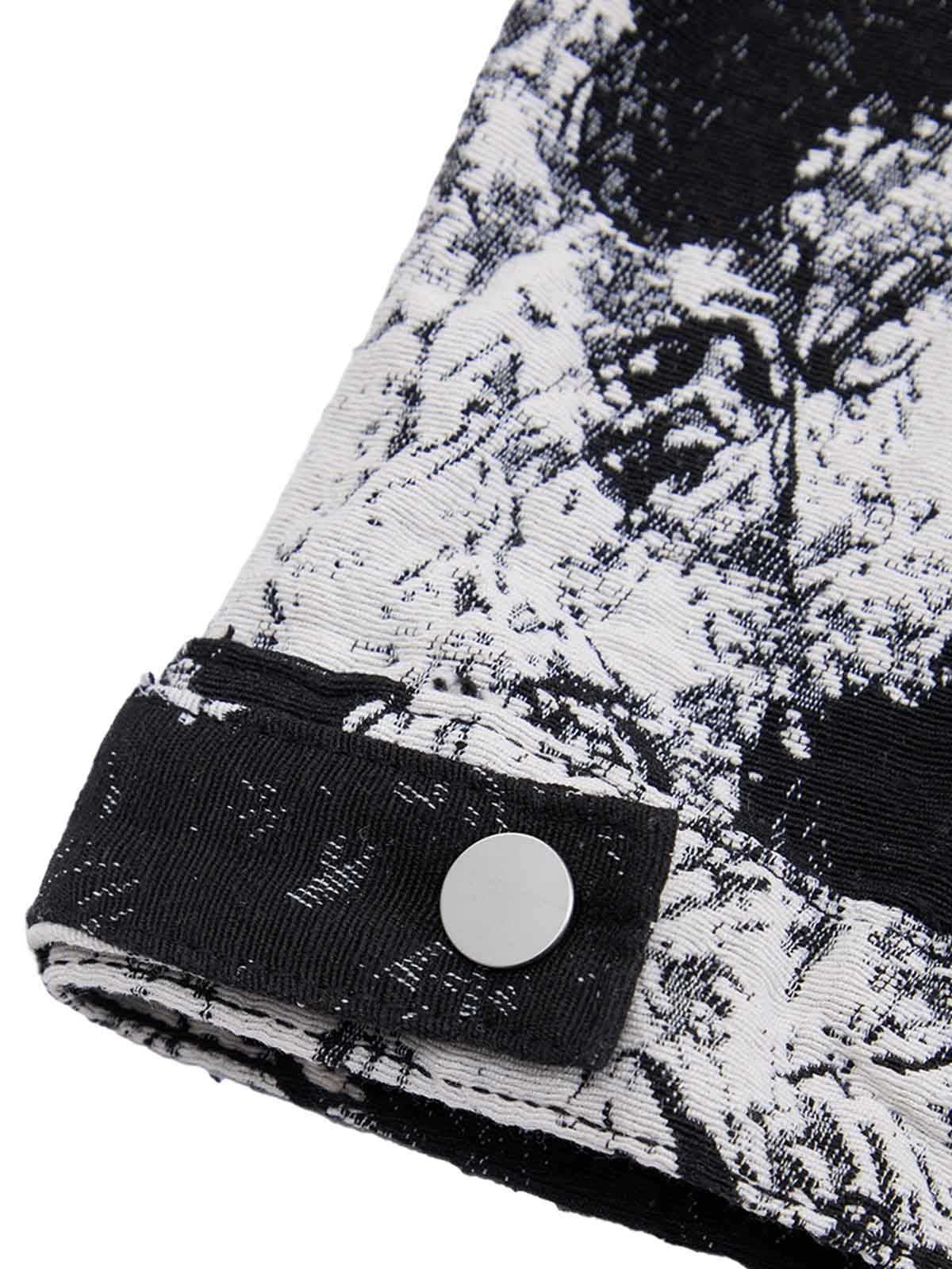 Jaqueta Pavtros Black And White Contrast Floral Denim - foto 5