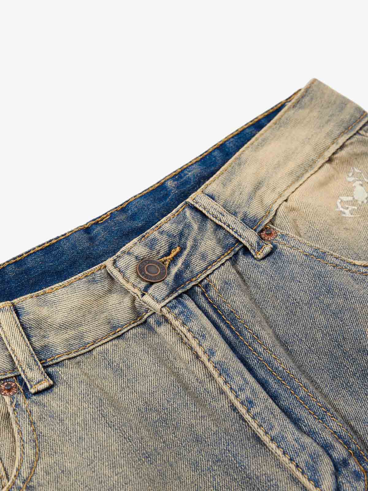 Calça Pavtros Distressed Ripped Wide Leg