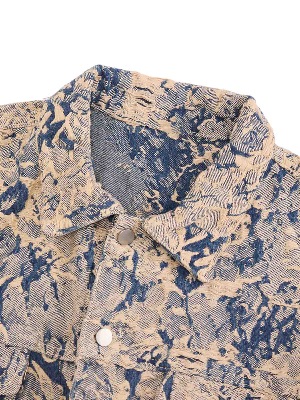 Jaqueta Pavtros Distressed Jacquard Denim - foto 3
