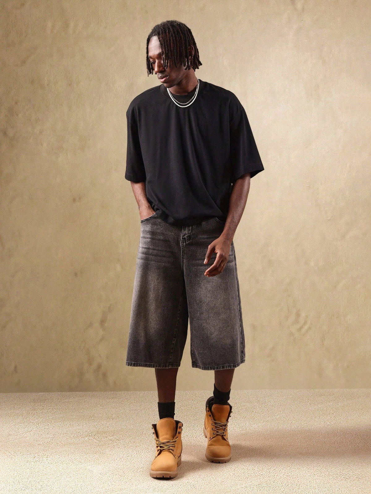 Short Pavtros Denim Oversized Perna Larga - foto 9