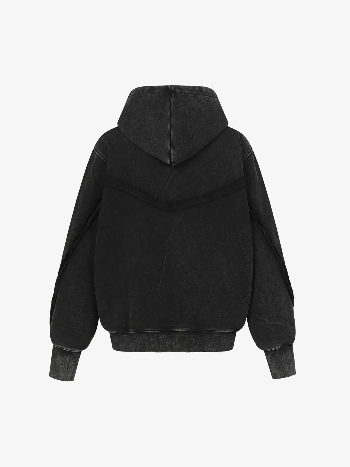 Moletom Pavtros Asymmetric Zip Washed Hoodie