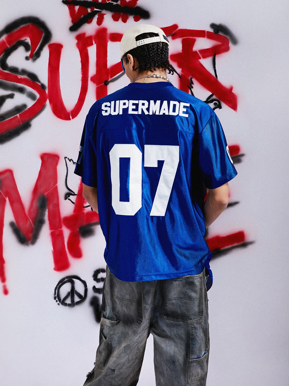 Camiseta Pavtros Studios Blue Retro Jersey Oversized