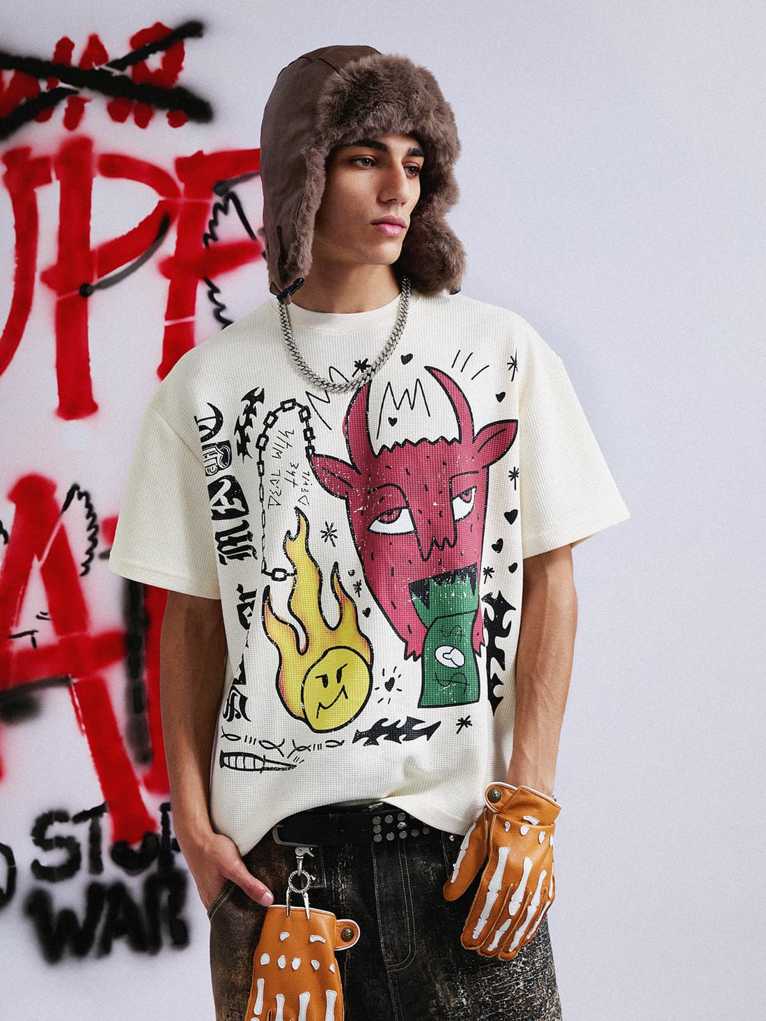 Camiseta Masculina Studios Doodle Oversized — Pavtros