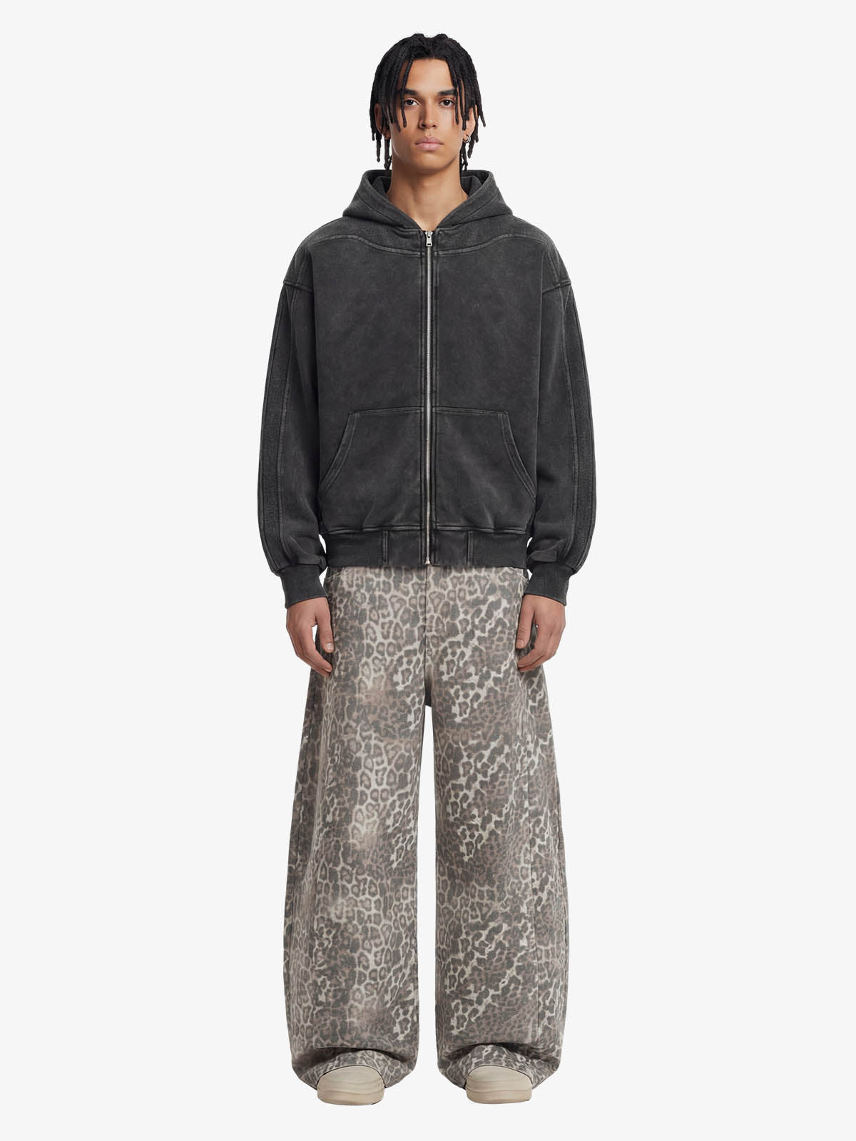Calça Pavtros Leopard Camouflage Pleated Barrel