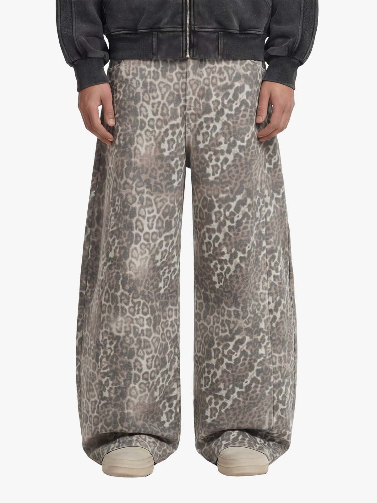 Calça Pavtros Leopard Camouflage Pleated Barrel