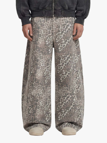 Calça Pavtros Leopard Camouflage Pleated Barrel