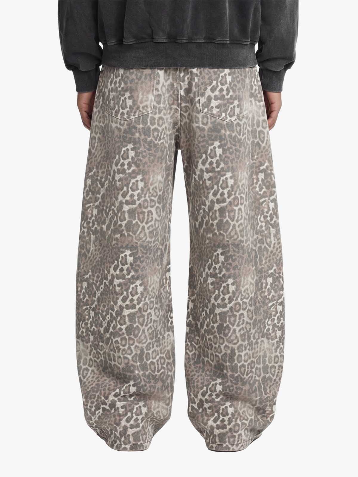 Calça Pavtros Leopard Camouflage Pleated Barrel