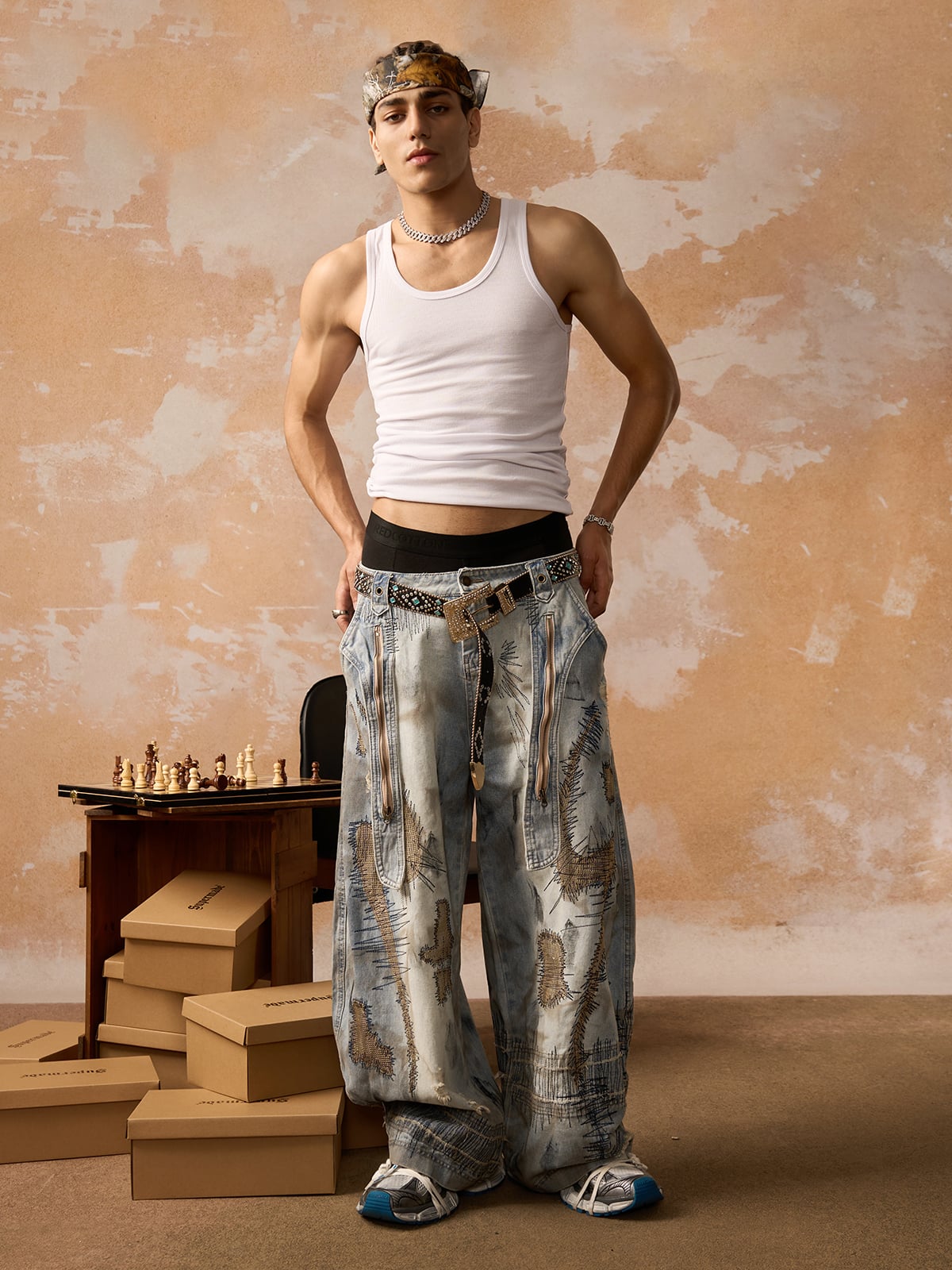 Calça Pavtros Washed Barrel Jeans